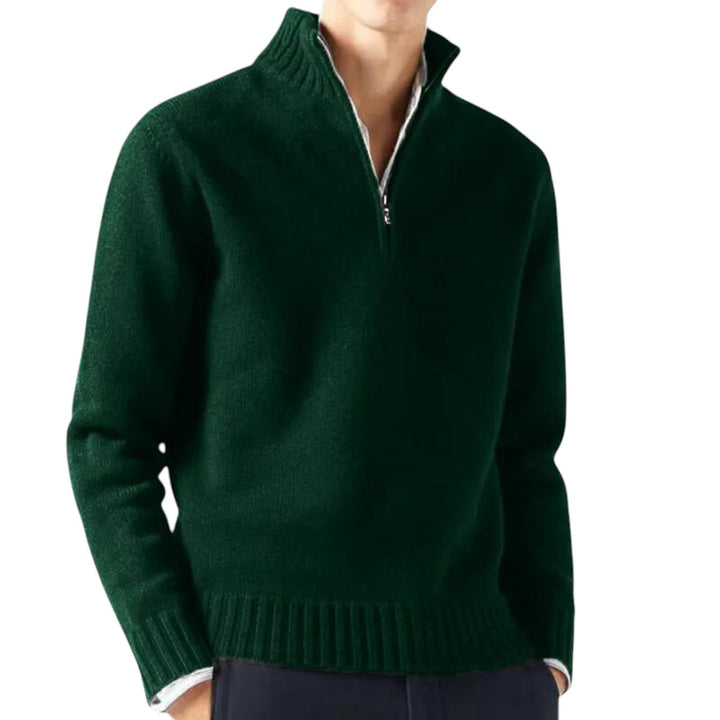 Lewis | Pull à col zippé en cachemire mélangé