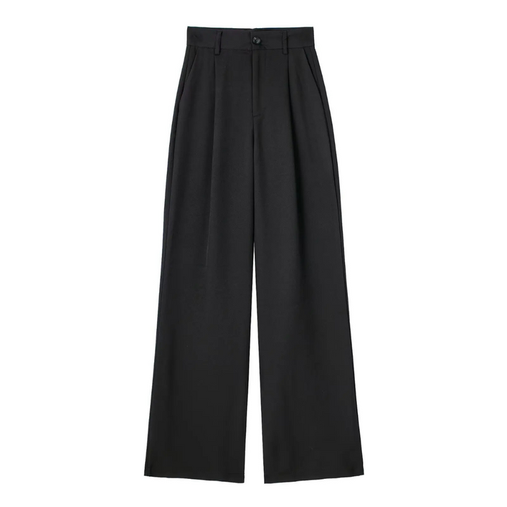 Élise | Pantalon large à rayures taille haute