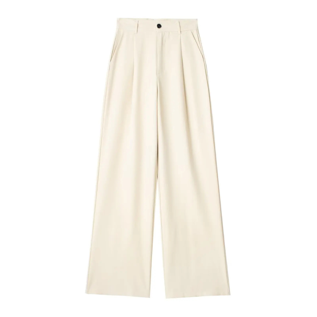 Élise | Pantalon large à rayures taille haute