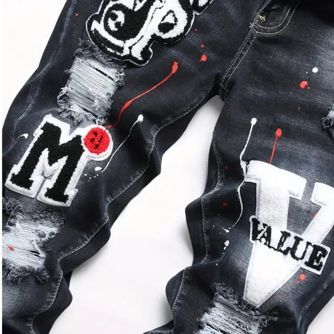 Mason | Jean de style urbain à patchs