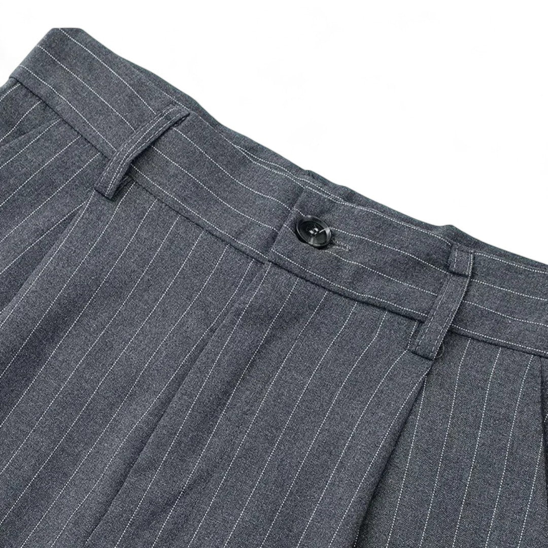 Élise | Pantalon large à rayures taille haute