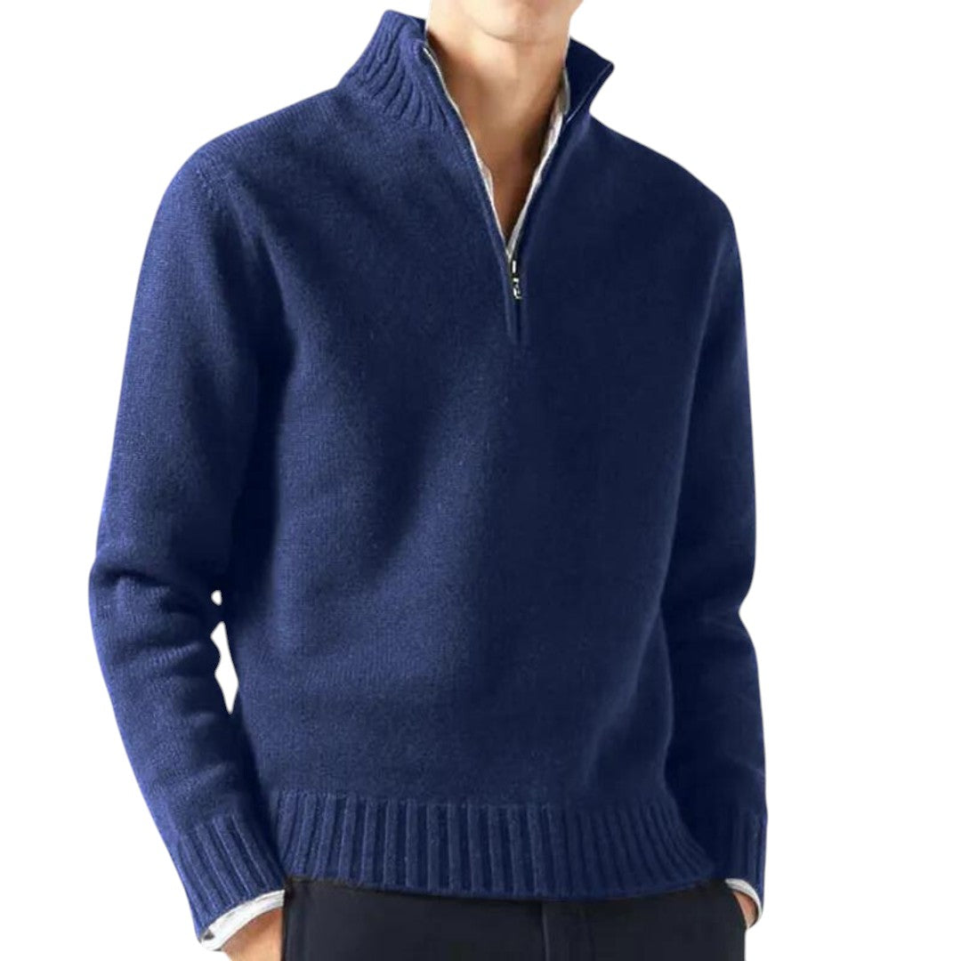 Lewis | Pull à col zippé en cachemire mélangé