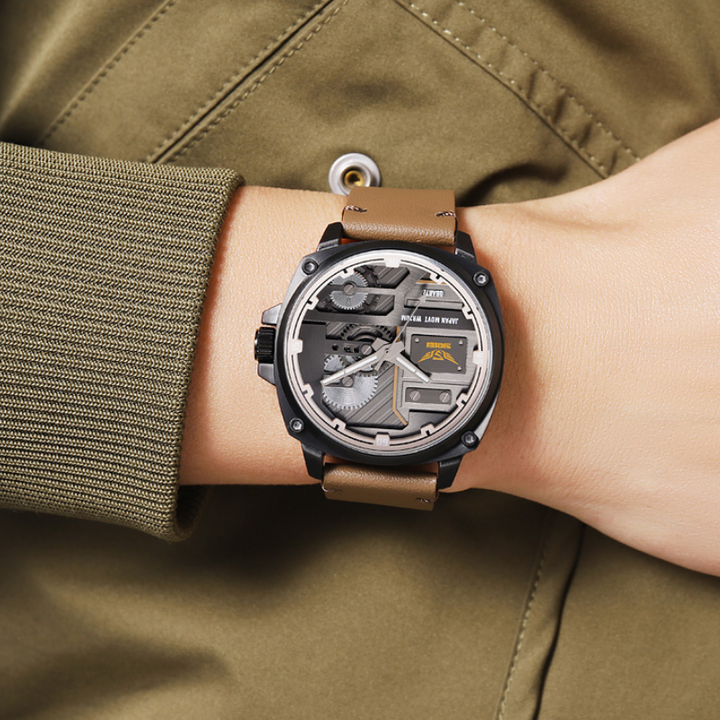 van Baerle® – Montre pour Homme en Cuir Quartz