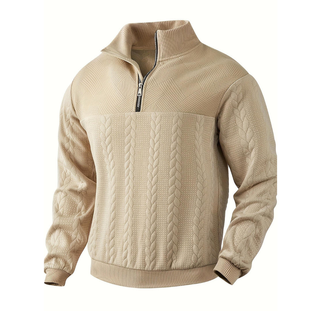Nate | Pull vintage à col montant zippé