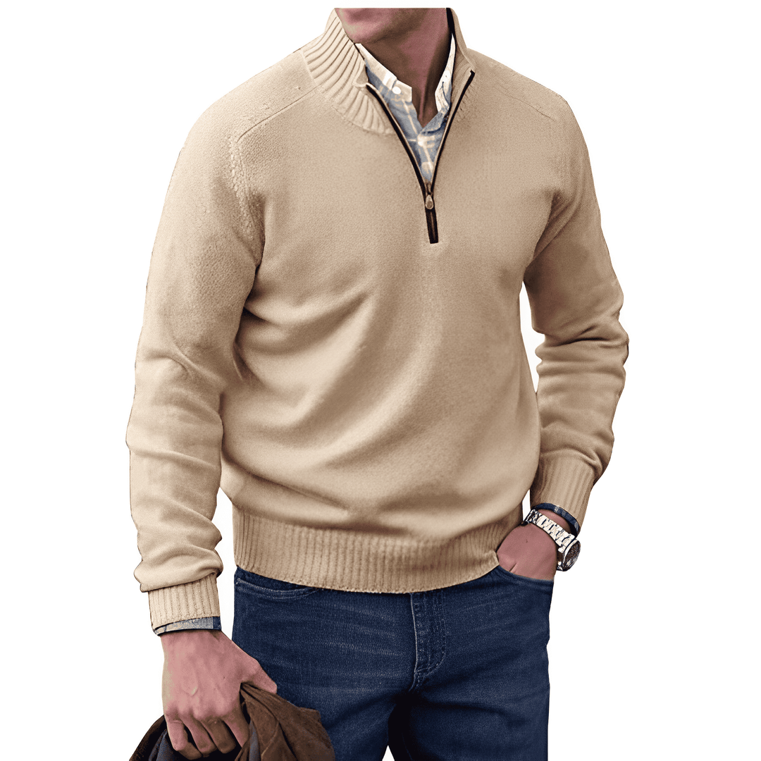 Jasper | Pull en cachemire à zip avec finition douce et coupe intelligente
