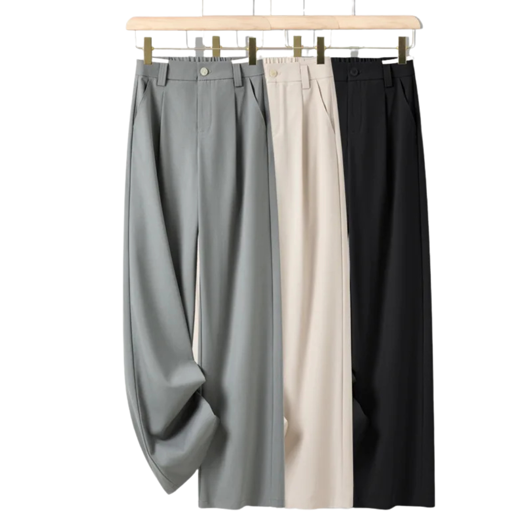 Inès | Pantalon taille haute fluide à jambe large