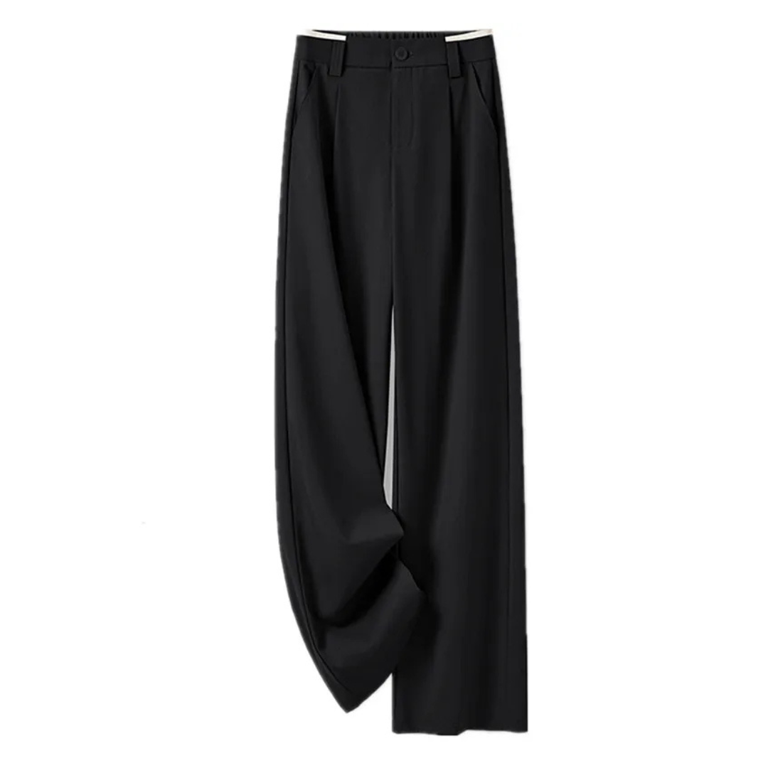 Inès | Pantalon taille haute fluide à jambe large