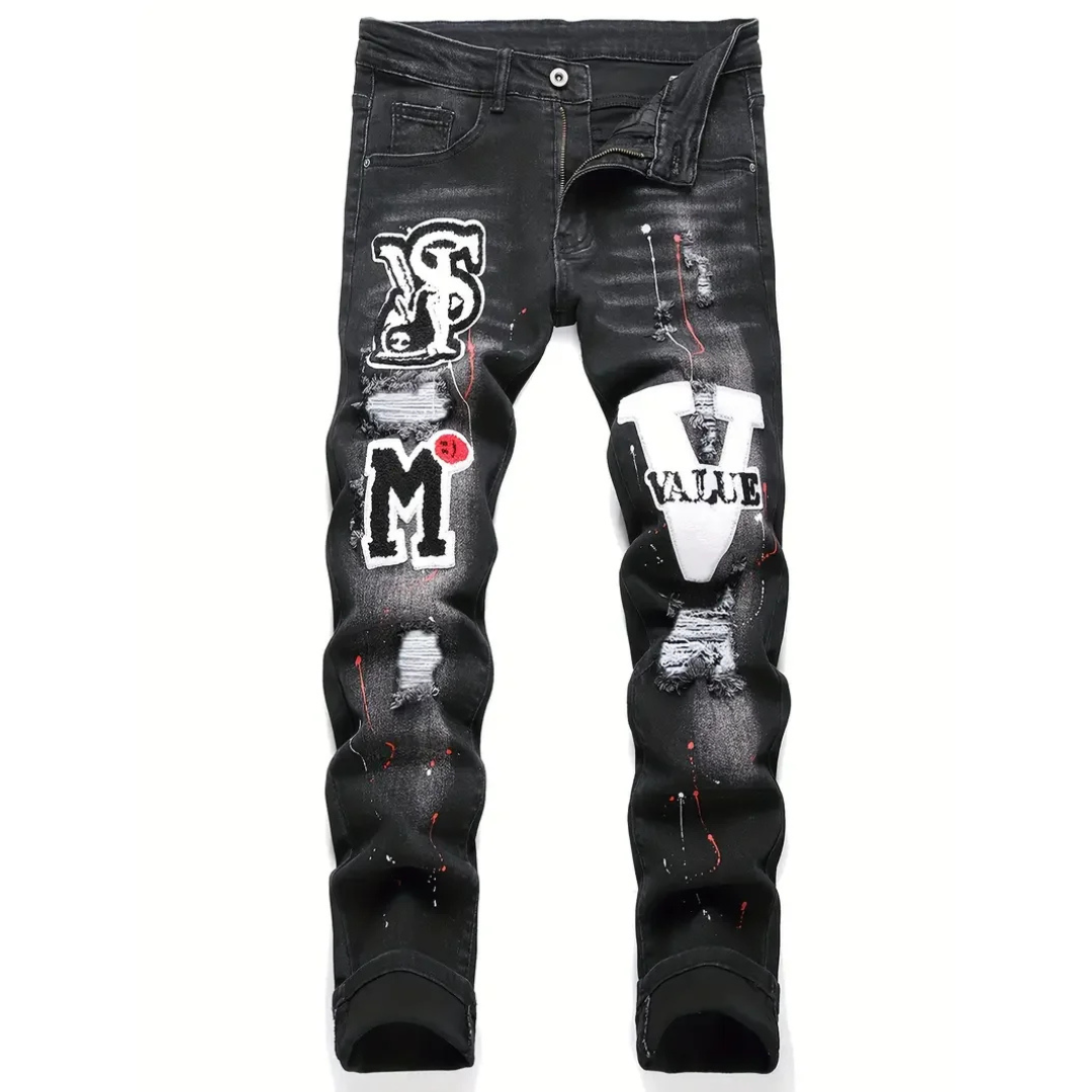 Mason | Jean de style urbain à patchs