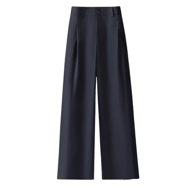 Axelle | Pantalon large taille haute à plis marqués
