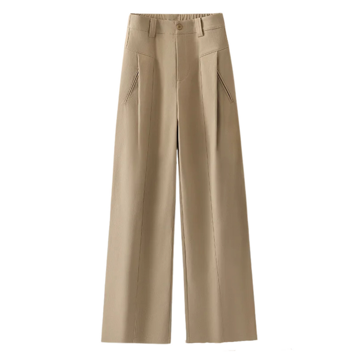 Axelle | Pantalon large taille haute à plis marqués