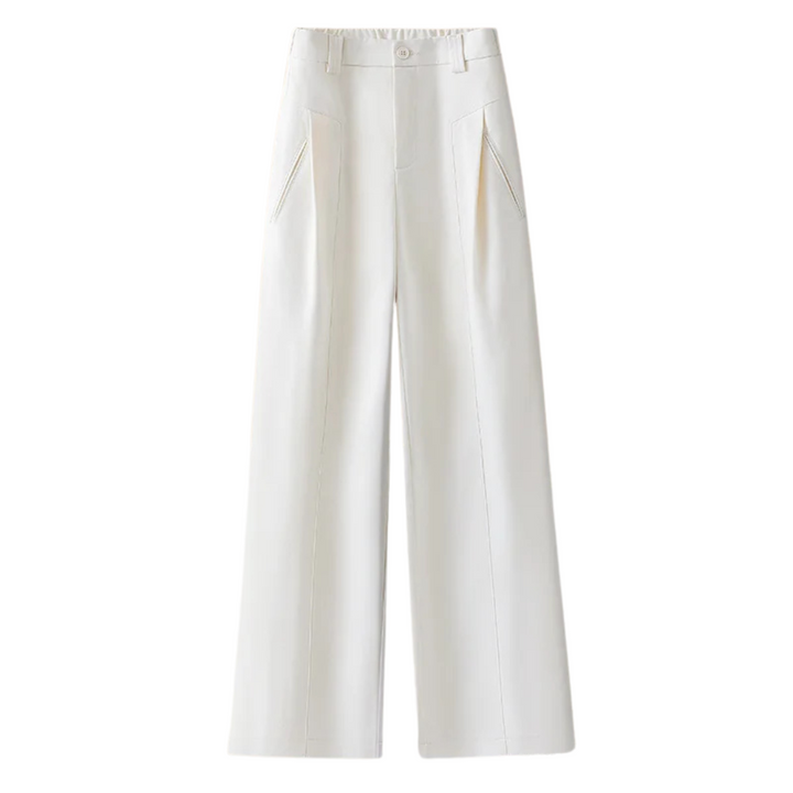 Axelle | Pantalon large taille haute à plis marqués