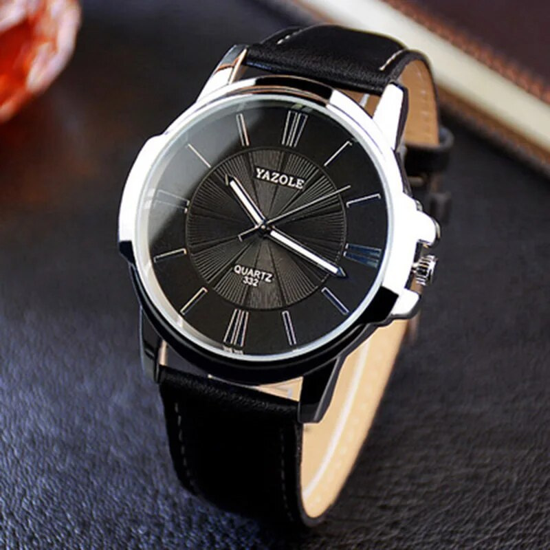 Van Baerle® - Montre en cuir et verre bleu luxueux