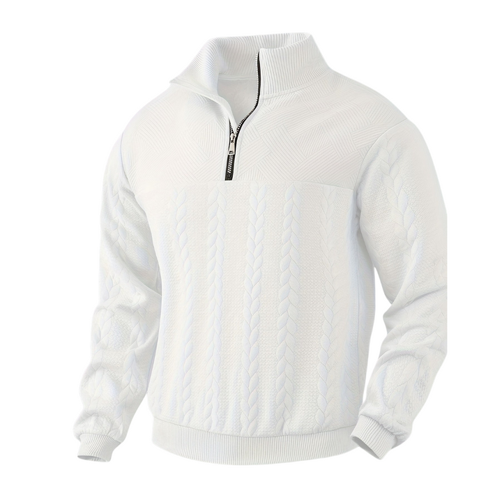 Nate | Pull vintage à col montant zippé