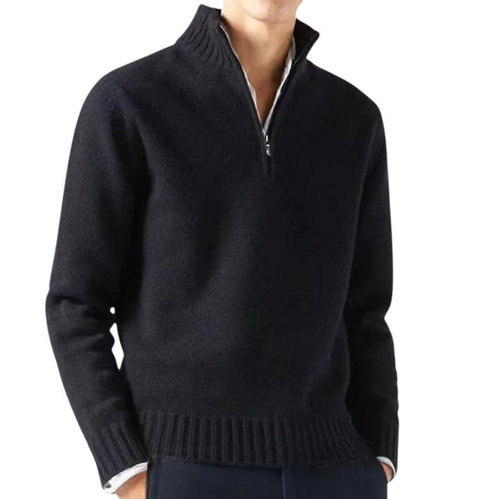 Lewis | Pull à col zippé en cachemire mélangé