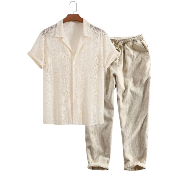 Blake | Ensemble de chemise et pantalon en crochet léger