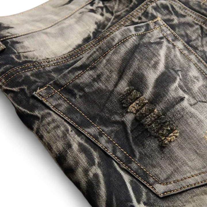 Nico | Jean Denim à Affirmation Audacieuse avec Ornements d'Aigle Brodés