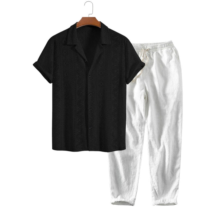Blake | Ensemble de chemise et pantalon en crochet léger