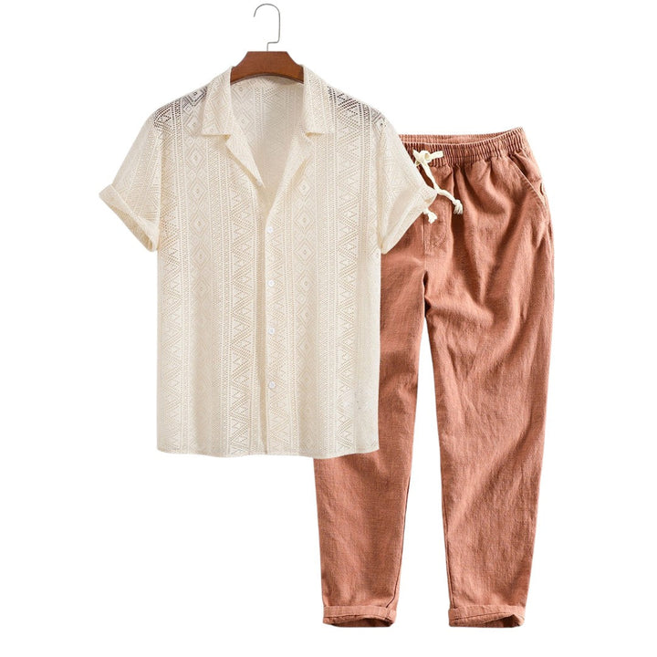 Blake | Ensemble de chemise et pantalon en crochet léger
