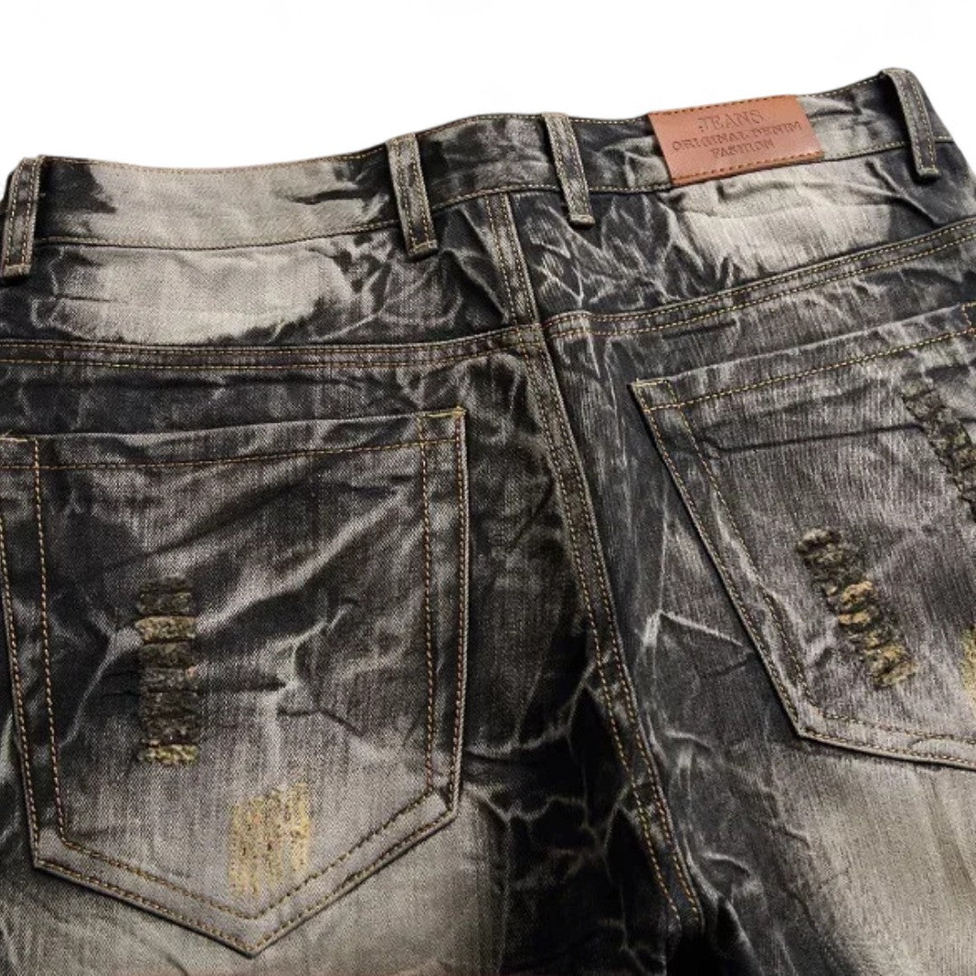 Nico | Jean Denim à Affirmation Audacieuse avec Ornements d'Aigle Brodés