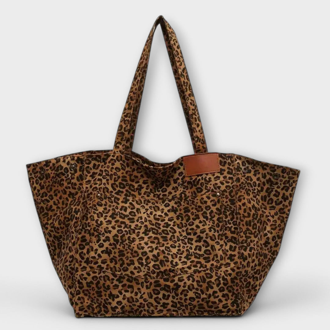 Rita™ Elegant Leopard Print Canvas Shoulder Bag