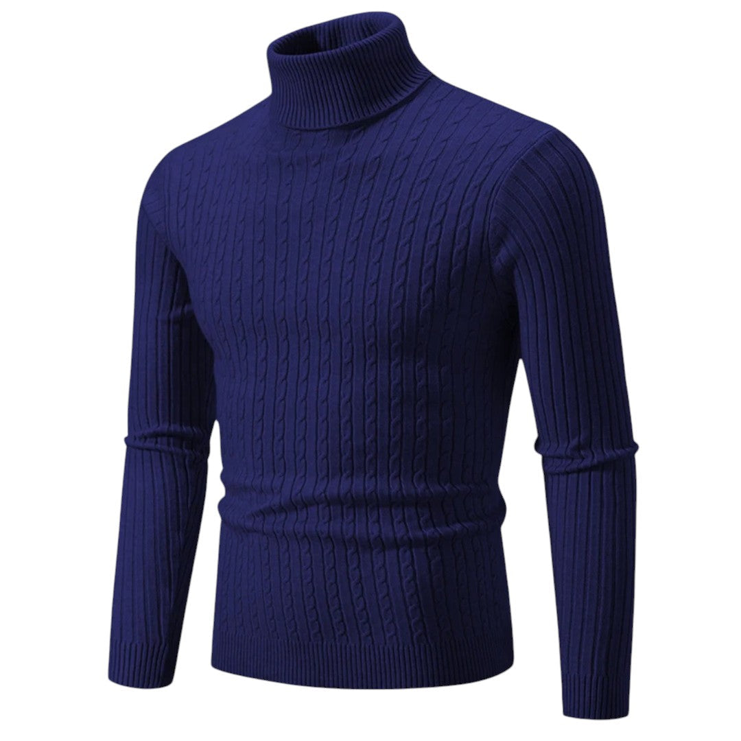 Mitchell | Pull en maille à col roulé en tricot torsadé avec col doux et chaleur raffinée