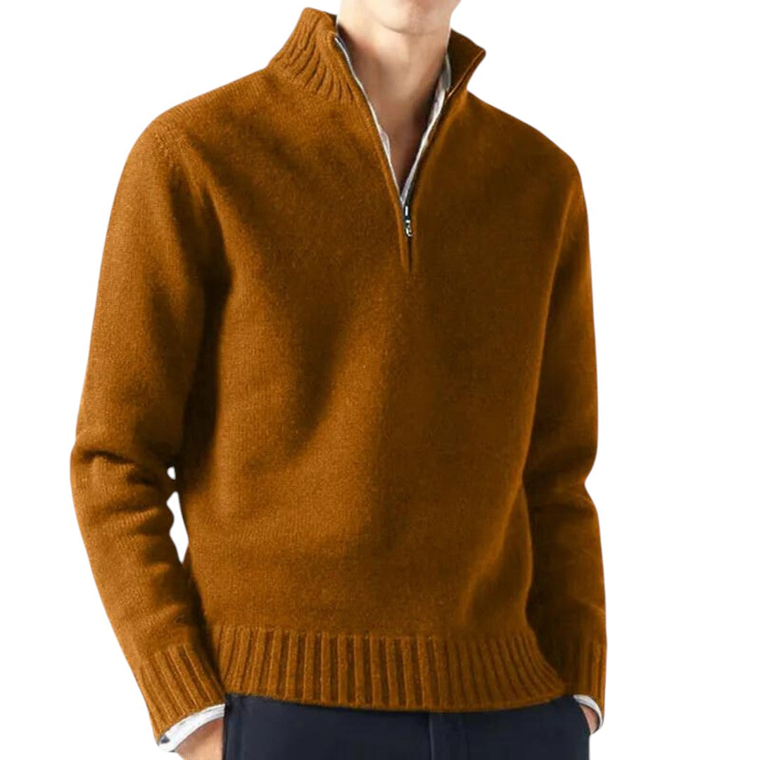 Lewis | Pull à col zippé en cachemire mélangé