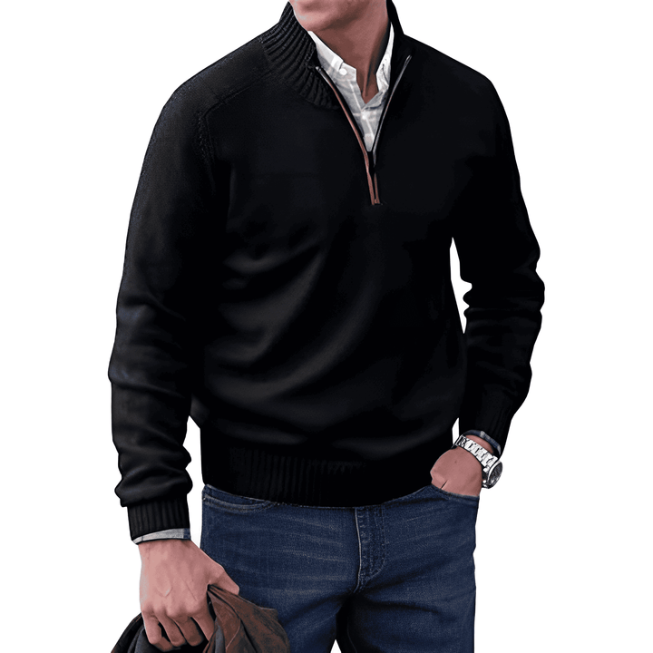 Jasper | Pull en cachemire à zip avec finition douce et coupe intelligente