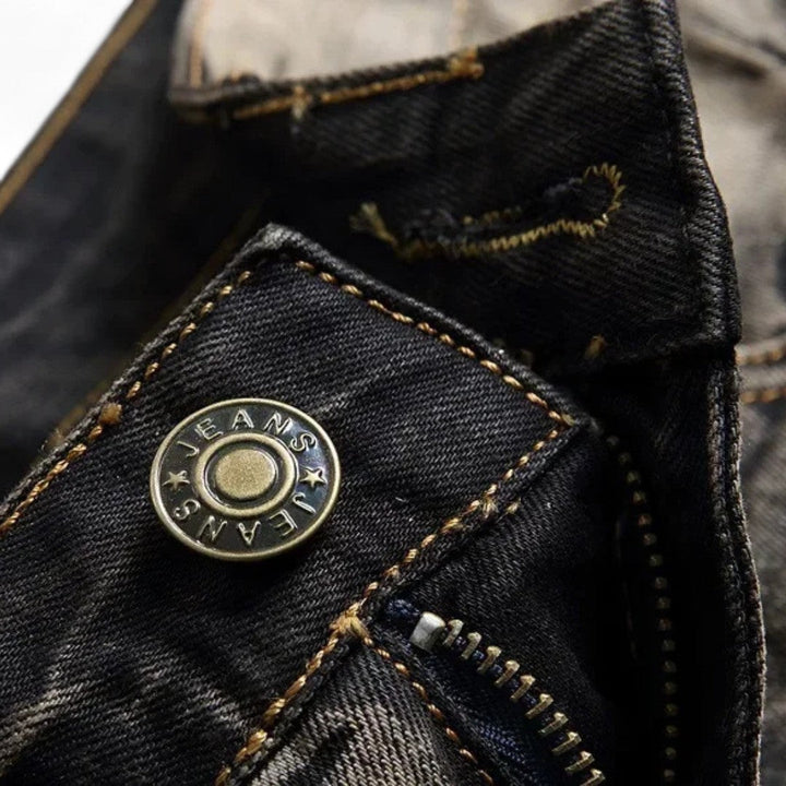Nico | Jean Denim à Affirmation Audacieuse avec Ornements d'Aigle Brodés