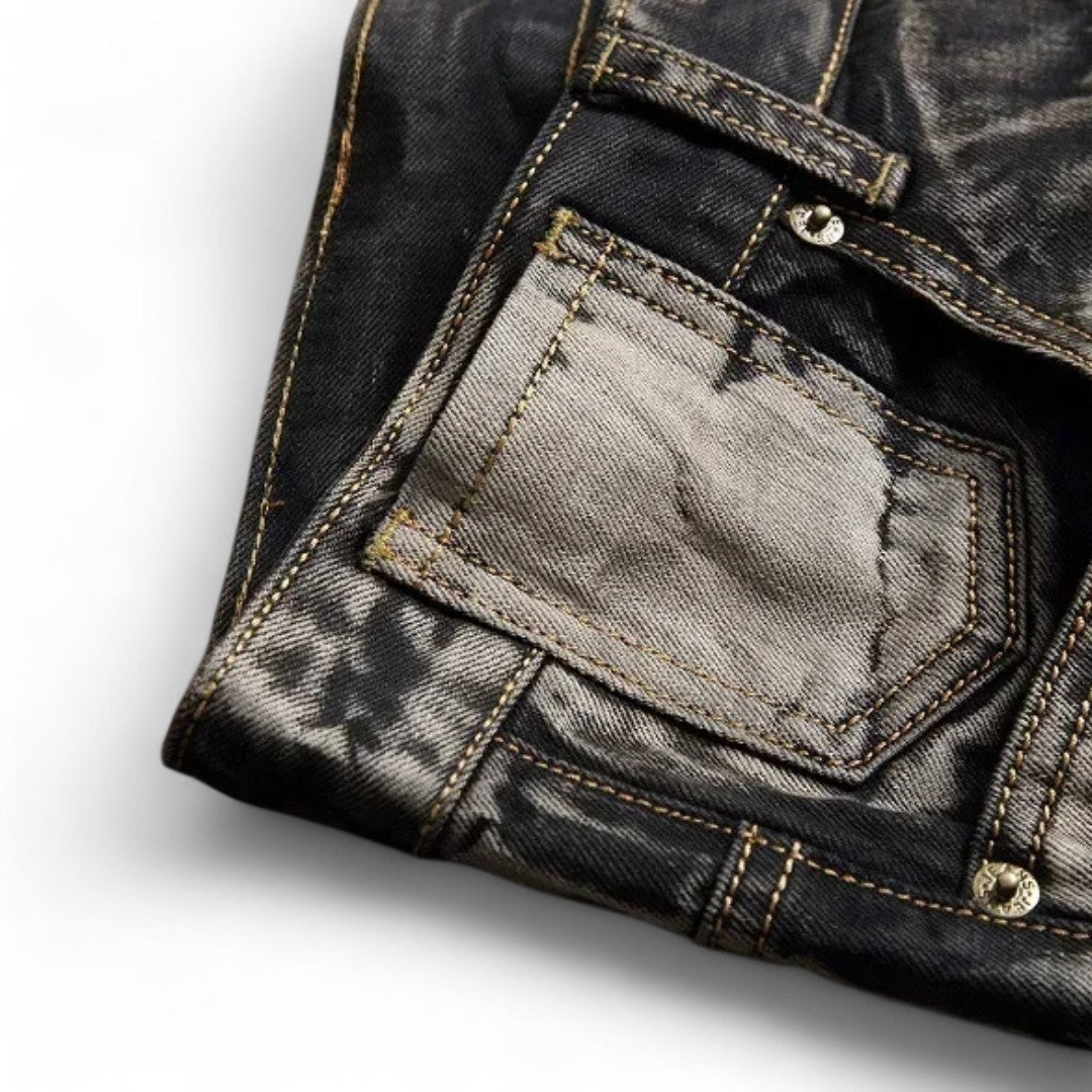 Nico | Jean Denim à Affirmation Audacieuse avec Ornements d'Aigle Brodés