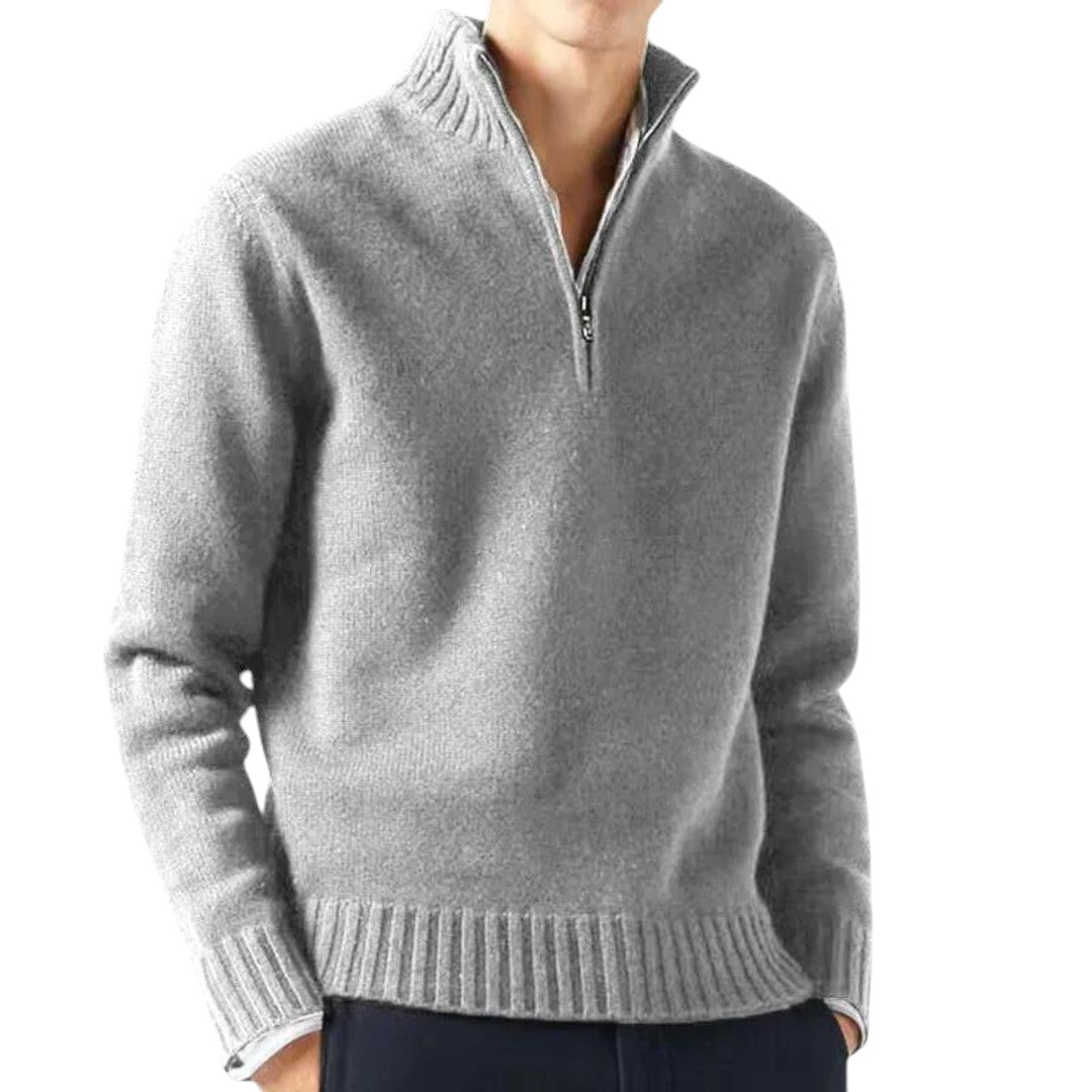 Lewis | Pull à col zippé en cachemire mélangé