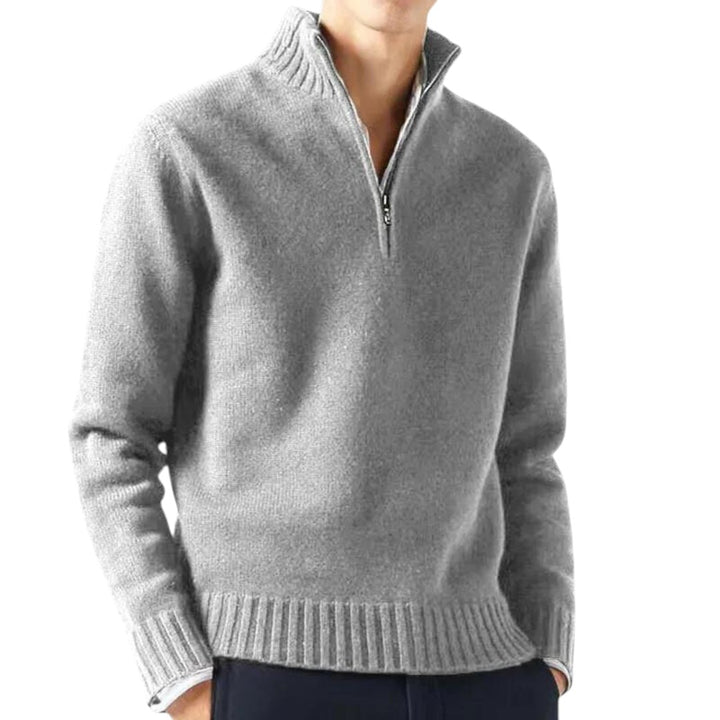 Lewis | Pull à col zippé en cachemire mélangé