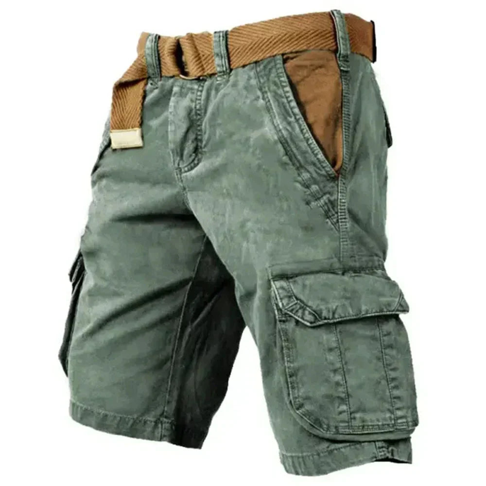 Mathis | Shorts Cargo Quotidien en Argile avec Ceinture Intégrée