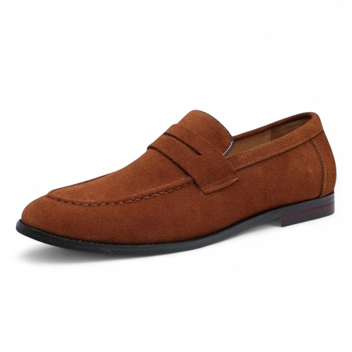 Hudson | Mocassins en daim penny avec semelle légère