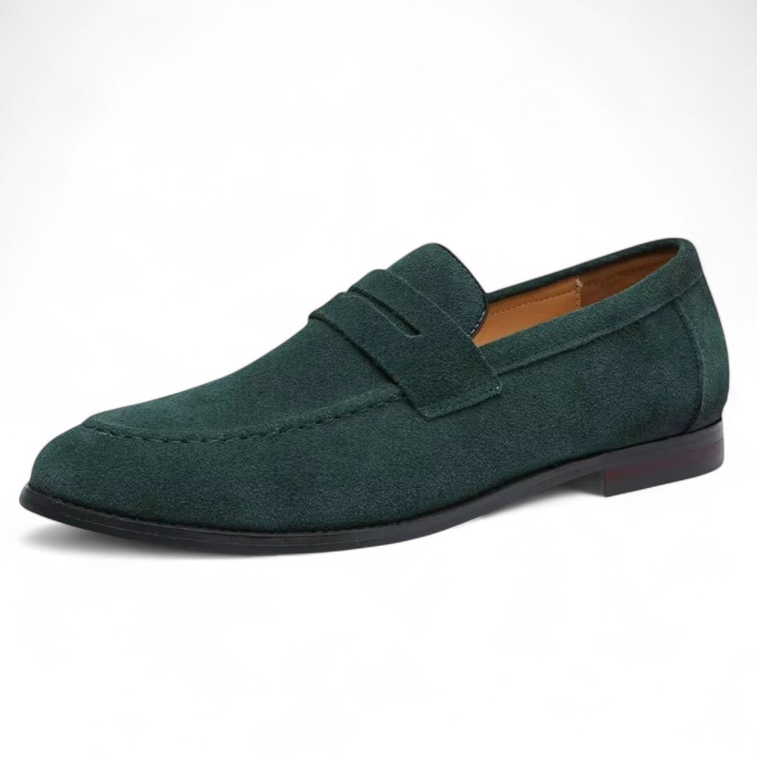 Hudson | Mocassins en daim penny avec semelle légère
