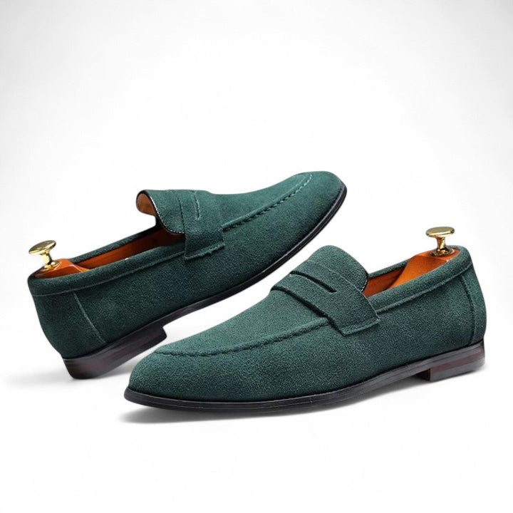 Hudson | Mocassins en daim penny avec semelle légère