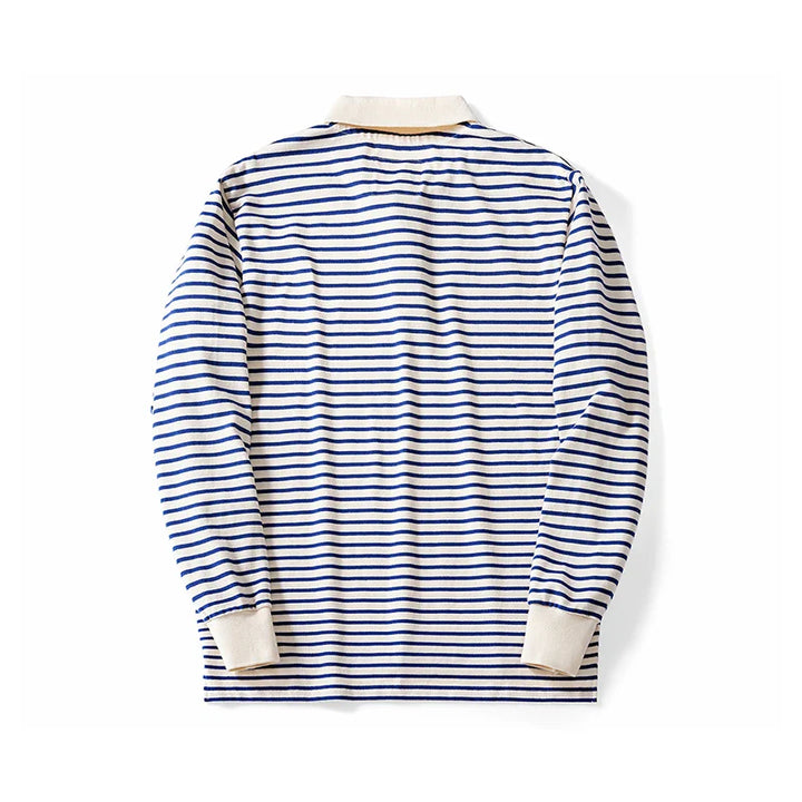 Darren | Polo rétro japonais à manches longues en coton peigné