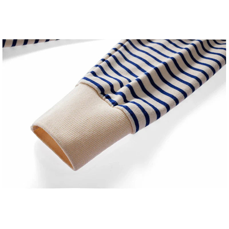 Darren | Polo rétro japonais à manches longues en coton peigné
