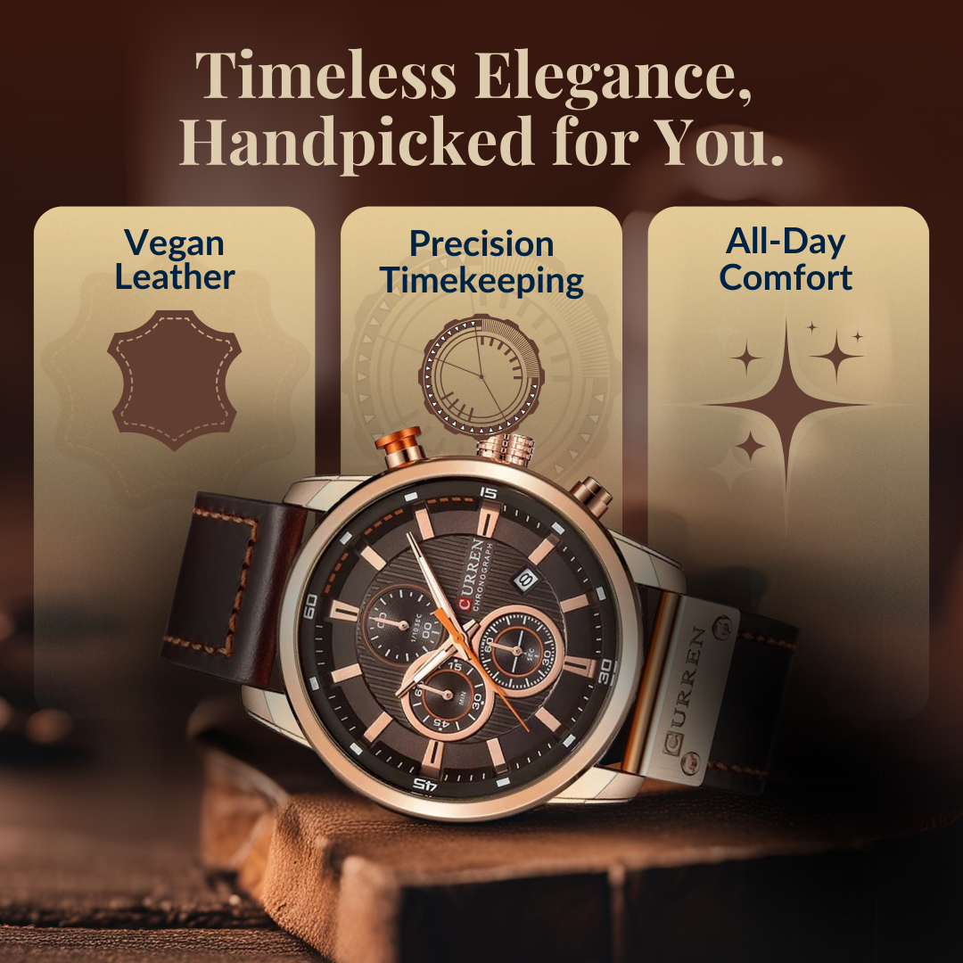 Van Baerle® - Montre en Quartz Élégante avec Bracelet en Cuir