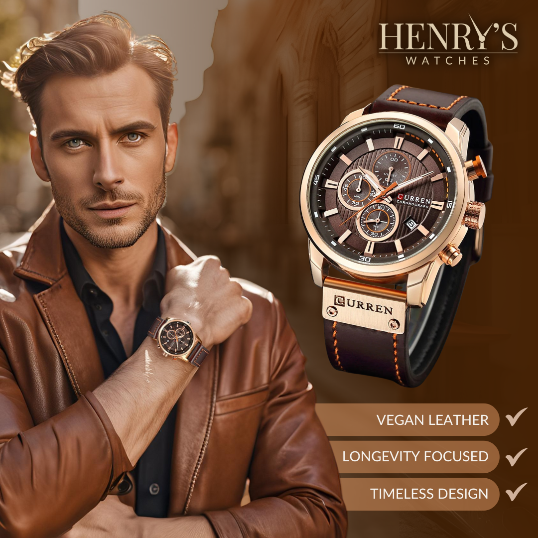 Van Baerle® - Montre en Quartz Élégante avec Bracelet en Cuir
