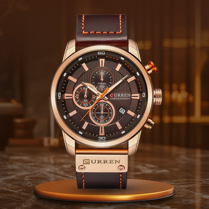 Van Baerle® - Montre en Quartz Élégante avec Bracelet en Cuir