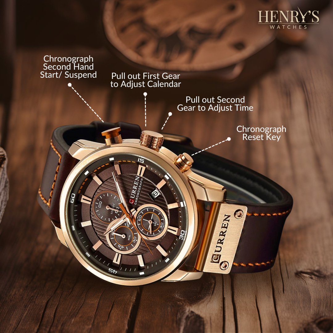 Van Baerle® - Montre en Quartz Élégante avec Bracelet en Cuir