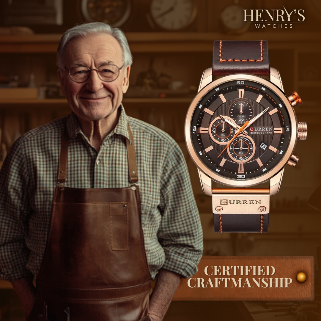 Van Baerle® - Montre en Quartz Élégante avec Bracelet en Cuir