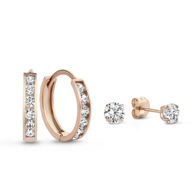 Parure de boucles d'oreilles en pierre Dara Brillane