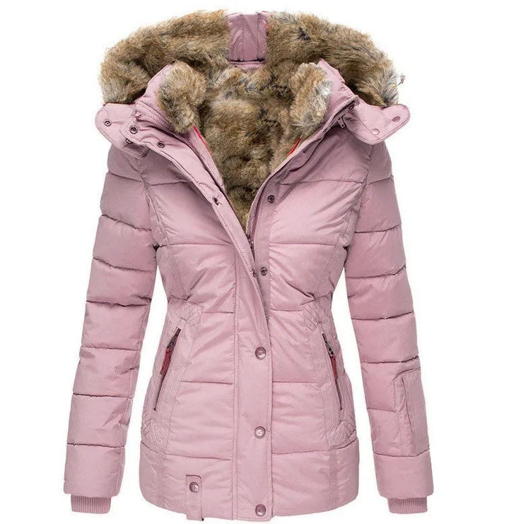 Leonie | Doudoune Hiver Cintrée avec Capuche Doublée en Fausse Fourrure