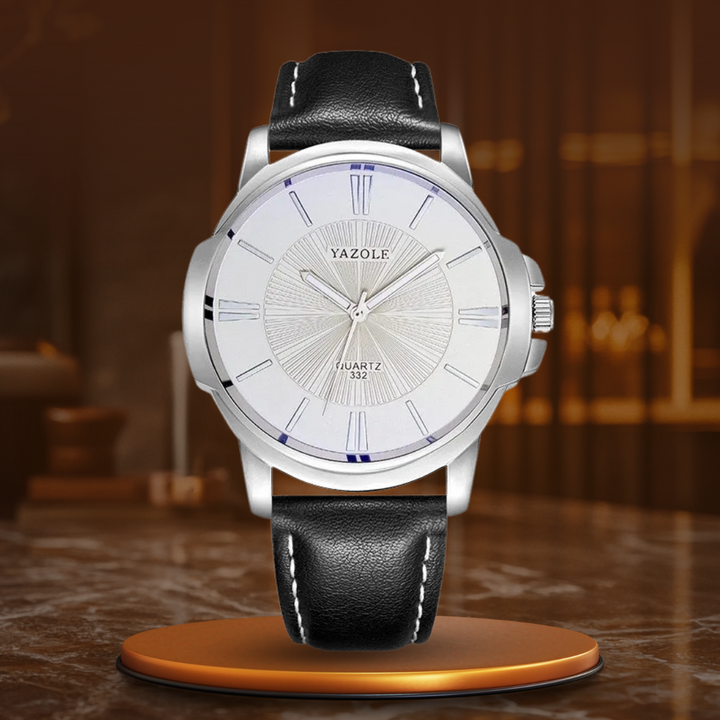 Van Baerle® - Montre en cuir et verre bleu luxueux