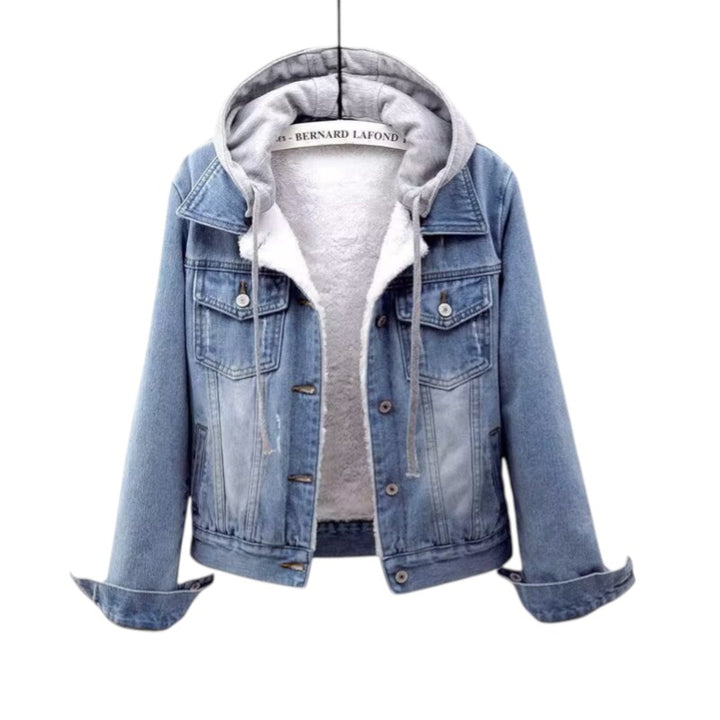 Manon | Veste en jean à capuche doublée effet molleton