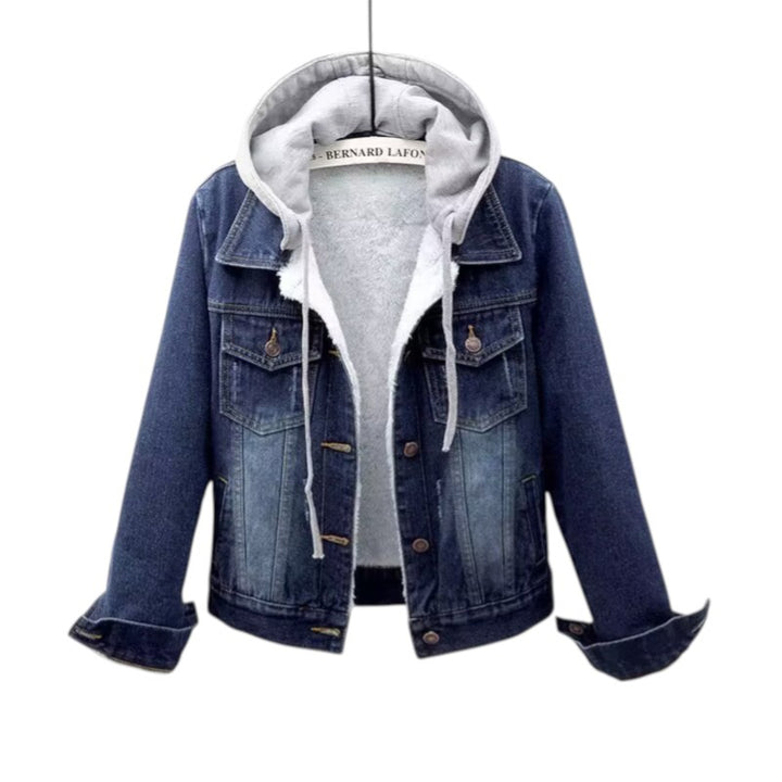 Manon | Veste en jean à capuche doublée effet molleton
