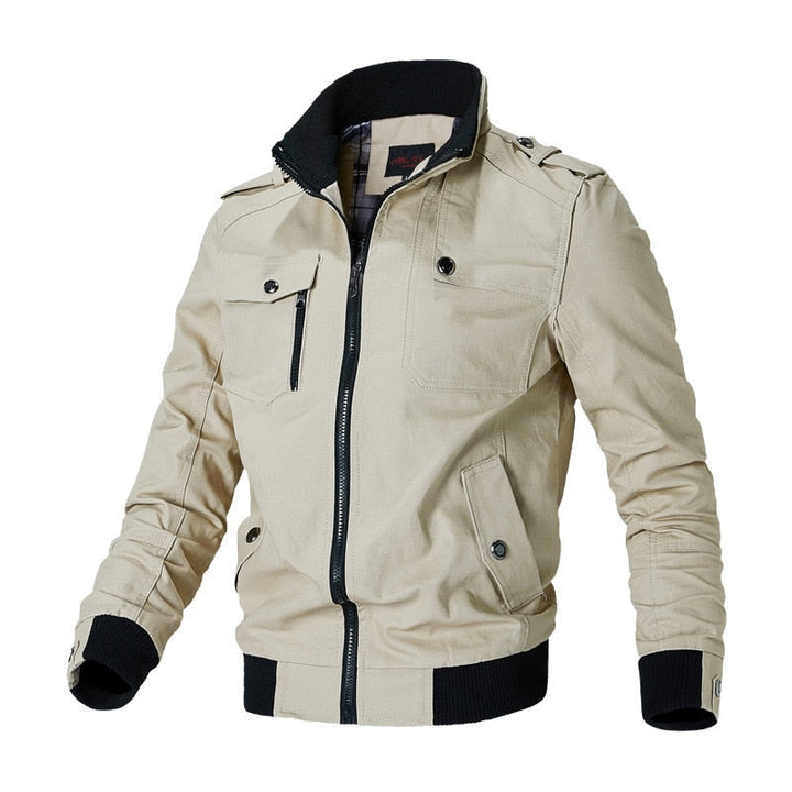 Damon | Veste bomber utilitaire moderne avec bordure en côtes