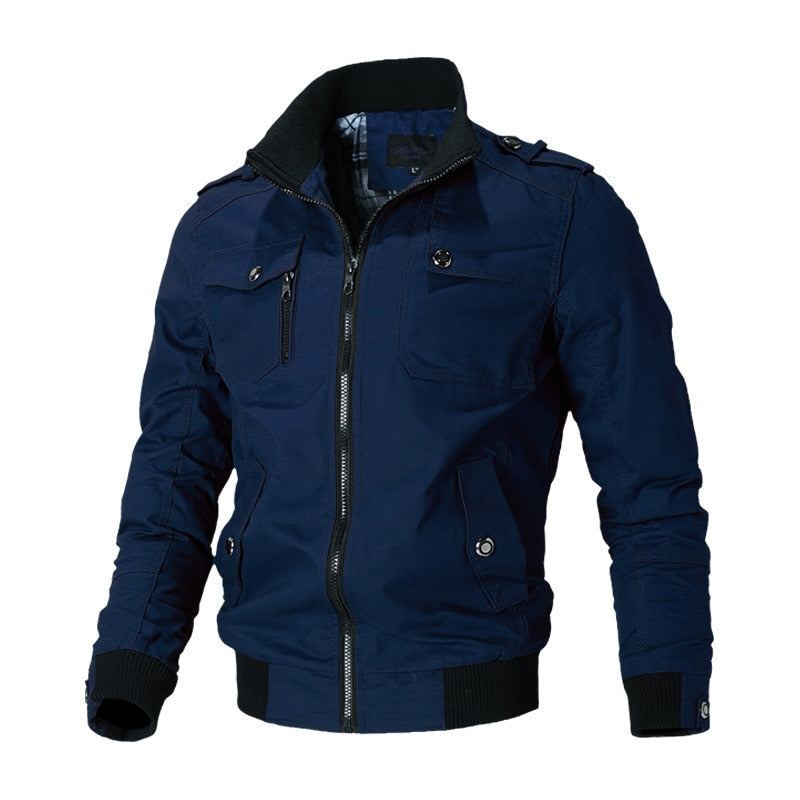 Damon | Veste bomber utilitaire moderne avec bordure en côtes