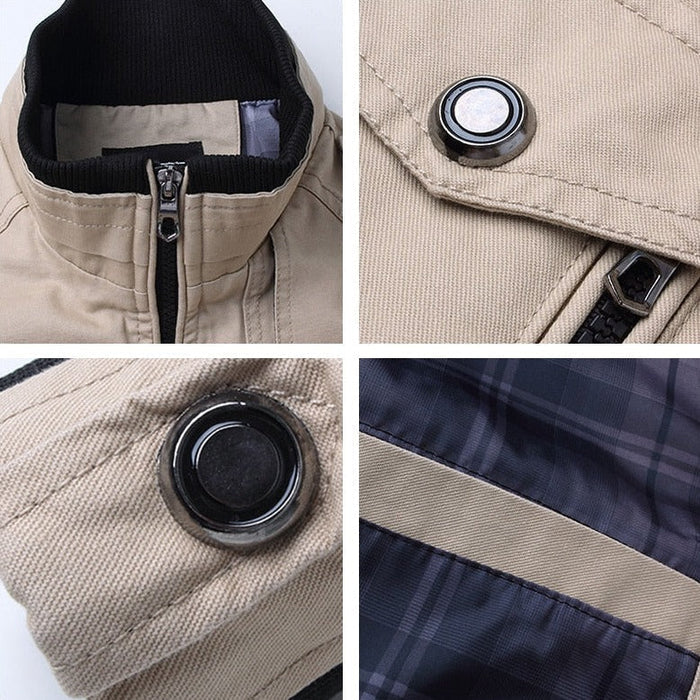 Damon | Veste bomber utilitaire moderne avec bordure en côtes